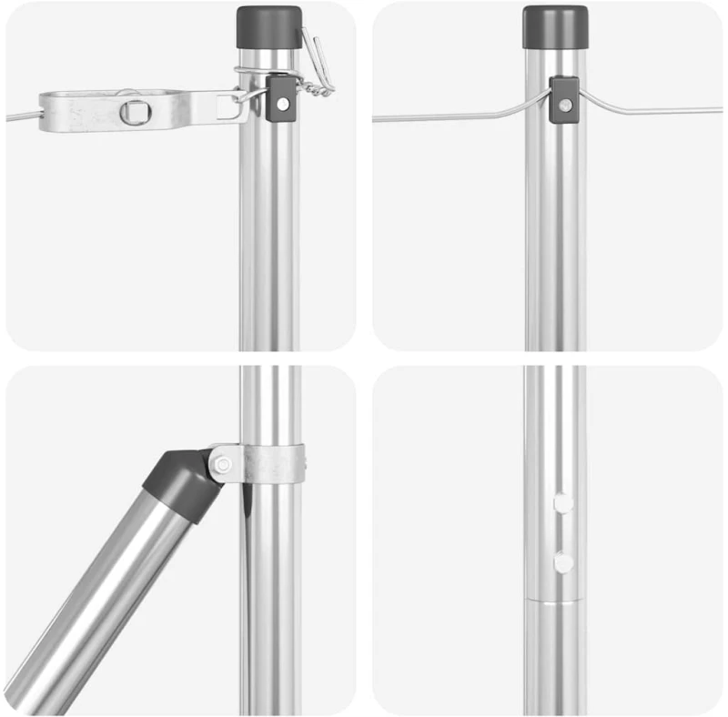 vidaXL Στύλος Περιφράξεων Άλλο 26 pcs Ασημί 3.2 x 3.2 x 150 εκ Ατσάλι