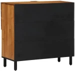 vidaXL Πλαϊνό Γραφείο με ράφι Καφέ 80 x 33 x 75 εκ Μασίφ ξύλο ακακίας