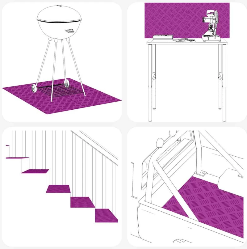 vidaXL Επιφάνειες Καρό 2 pcs Ασημί 50 x 50 cm Αλουμίνιο