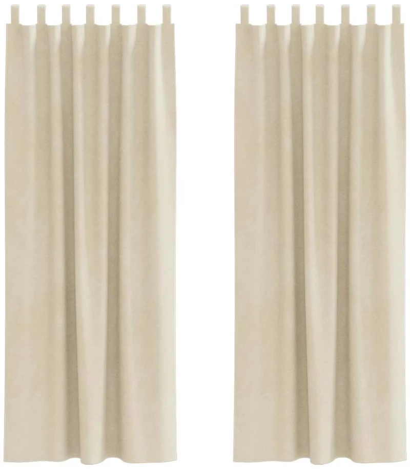 vidaXL Κουρτίνες με κουρτίνες 2 pcs Κρεμ 140 x 245 cm Βελούδο