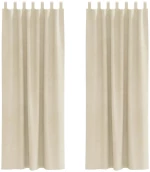 vidaXL Κουρτίνες με κουρτίνες 2 pcs Κρεμ 140 x 245 cm Βελούδο