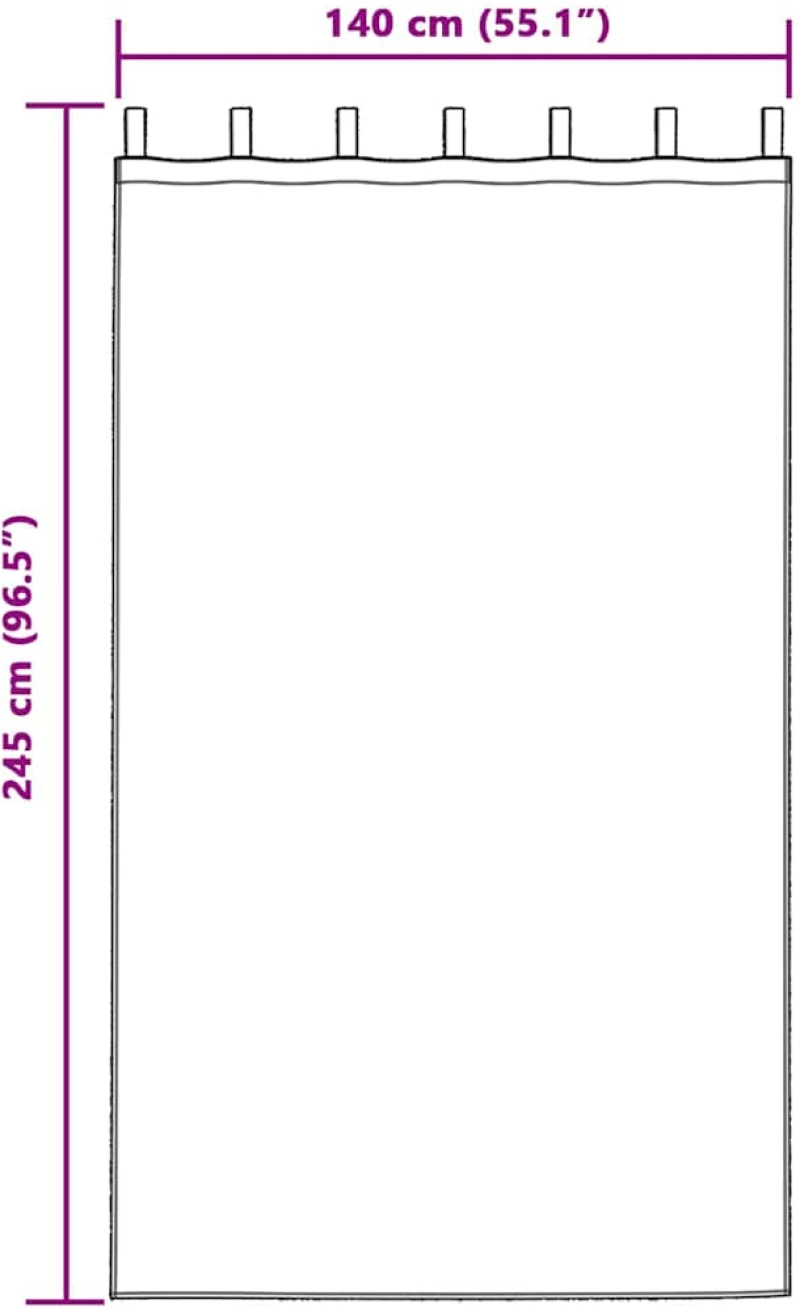vidaXL Κουρτίνες με κουρτίνες 2 pcs Κρεμ 140 x 245 cm Βελούδο