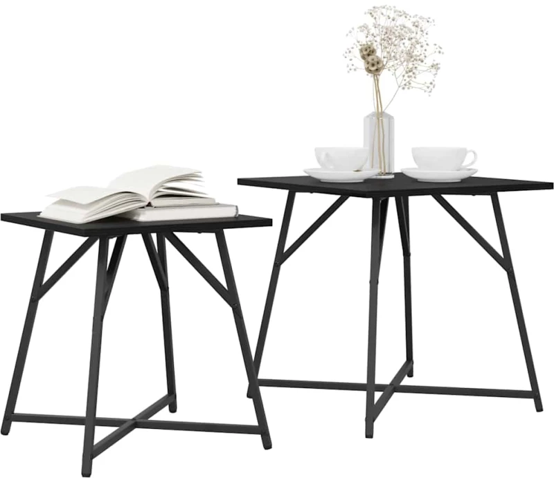 vidaXL Σετ βοηθητικά τραπεζάκια 2 pcs Μαύρη δρυς 50 x 50 x 50 cm