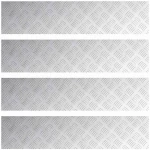 vidaXL Επιφάνειες Καρό 4 pcs Ασημί 90 x 20 cm Αλουμίνιο