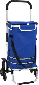 vidaXL Καρότσι Αγορών Μπλε 47 x 39 x 100.5 εκ. Ύφασμα Oxford