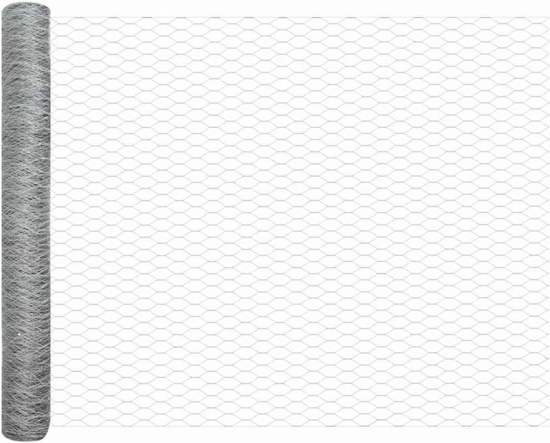 vidaXL Φράχτης Εξαγώνου Ασημί 1 x 50 m Γαλβανισμένος χάλυβας