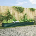 vidaXL Υπερυψωμένη Ζαρντινιέρα Πράσινο 400 x 80 x 44 cm Ατσάλι