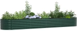 vidaXL Υπερυψωμένη Ζαρντινιέρα Πράσινο 400 x 80 x 44 cm Ατσάλι