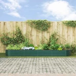 vidaXL Υπερυψωμένη Ζαρντινιέρα Πράσινο 400 x 80 x 44 cm Ατσάλι