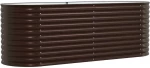 vidaXL Υπερυψωμένη Ζαρντινιέρα Καφέ 240 x 80 x 81 cm Ατσάλι