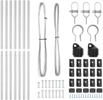 vidaXL Πό posts φράχτη 7 pcs Ασημί Ø32mm 150 εκ Γαλβανισμένος χάλυβας