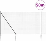 vidaXL Φράχτης με Στήλες. Γκρι 1.5 x 50 m Ατσάλι