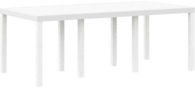 vidaXL Σέτ φαγητού για κήπο 9 pcs Λευκό Rattan Polt