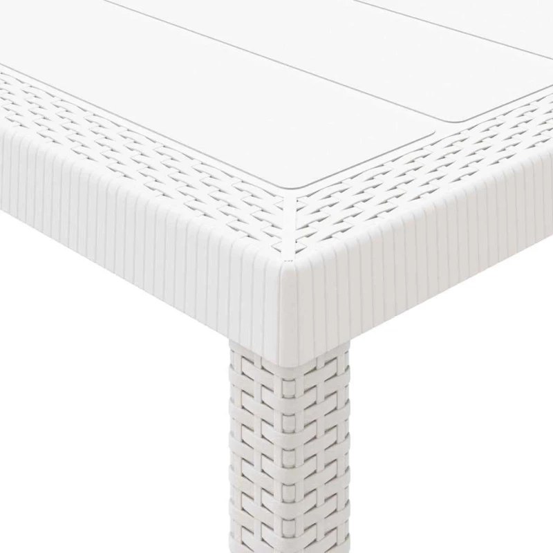 vidaXL Σέτ φαγητού για κήπο 9 pcs Λευκό Rattan Polt