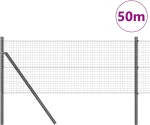vidaXL Φράχτης με Στήλες. Γκρι 0.8 x 50 μ Ατσάλι