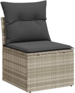 vidaXL Σετ Καναπέ Κήπου με μαξιλάρι 6 pcs Ανοιχτό γκρι Γκρι