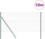 vidaXL Φράχτης με Στήλες. Πράσινο 1 x 10 m Ατσάλι