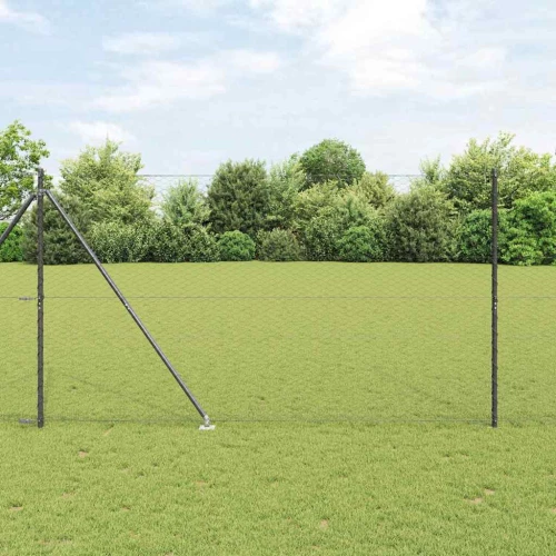 vidaXL Φράχτης με Στήλες. Γκρι 1.5 x 50 m Ατσάλι με επικάλυψη PVC