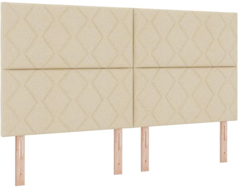 vidaXL Κρεβάτι με ελατήρια με στρώμα Κρεμ 180 x 200 cm ύφασμα