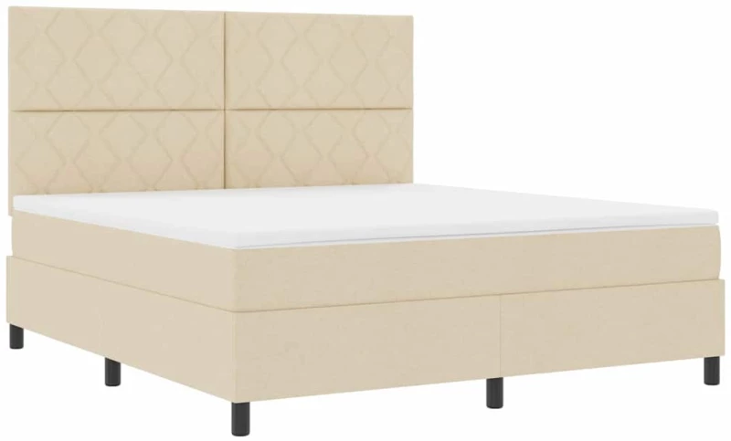 vidaXL Κρεβάτι με ελατήρια με στρώμα Κρεμ 180 x 200 cm ύφασμα