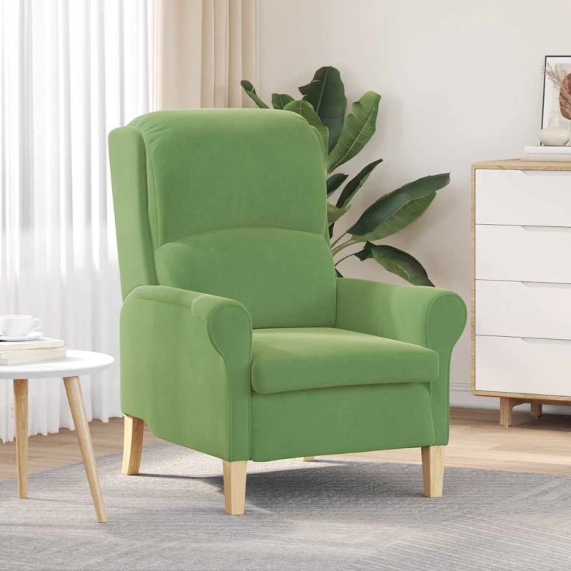 vidaXL Πολυθρόνα Ανοιχτό πράσινο 76 x 94 x 102 εκ. Βελούδο
