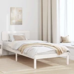 vidaXL Σκελετός Κρεβατιού με κεφαλάρι Λευκό 100 x 200 cm