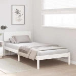 vidaXL Σκελετός Κρεβατιού με κεφαλάρι Λευκό 100 x 200 cm