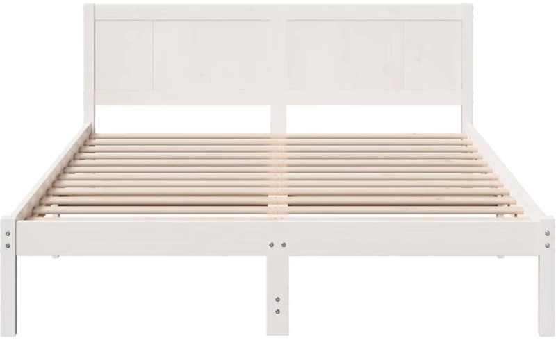 vidaXL Σκελετός Κρεβατιού Λευκό 150 x 200 cm Μασίφ ξύλο πεύκου