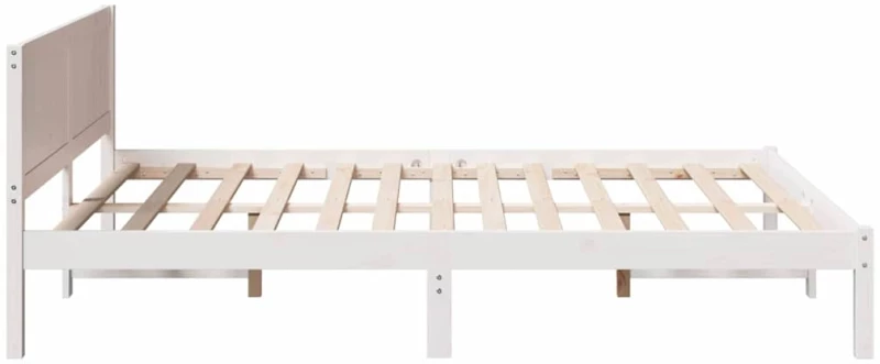 vidaXL Σκελετός Κρεβατιού Λευκό 150 x 200 cm Μασίφ ξύλο πεύκου