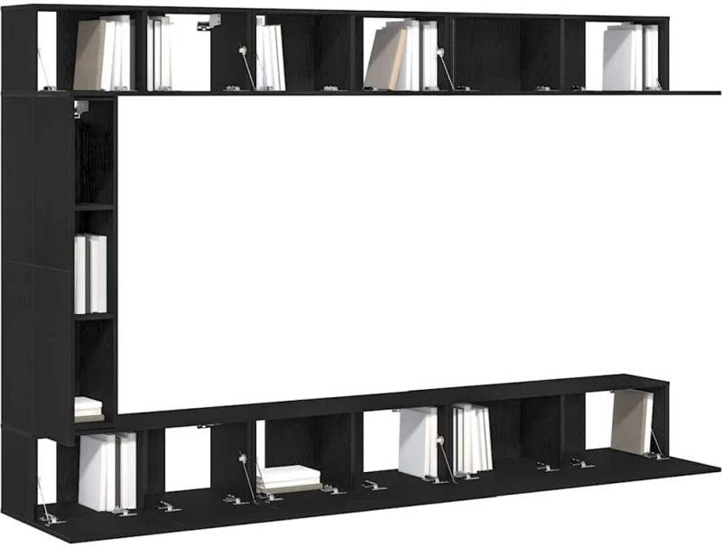 vidaXL Σετ επίπλου τηλεόρασης 9 pcs Μαύρη δρυς 30.5 x 30 x 110 εκ.