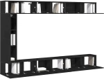 vidaXL Σετ επίπλου τηλεόρασης 9 pcs Μαύρη δρυς 30.5 x 30 x 110 εκ.
