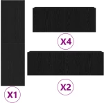 vidaXL Σετ επίπλου τηλεόρασης 9 pcs Μαύρη δρυς 30.5 x 30 x 110 εκ.