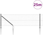 vidaXL Φράχτης με Στήλες. Γκρι 0.6 x 25 μ Ατσάλι