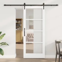 vidaXL Συρόμενη Πόρτα ORKDAL Λευκό 83 x 202 εκ. Ξύλο και μέταλλο