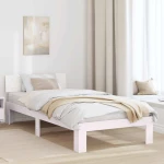vidaXL Σκελετός Κρεβατιού Λευκό 90 x 190 cm Μασίφ ξύλο πεύκου