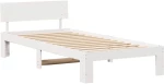 vidaXL Σκελετός Κρεβατιού Λευκό 90 x 190 cm Μασίφ ξύλο πεύκου