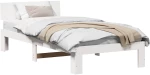 vidaXL Σκελετός Κρεβατιού Λευκό 90 x 190 cm Μασίφ ξύλο πεύκου