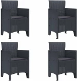 vidaXL Σέτ φαγητού για κήπο 5 pcs Ανθρακί Rattan Polt