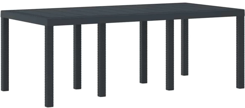 vidaXL Σέτ φαγητού για κήπο 7 pcs Ανθρακί Rattan Polt