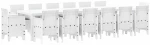 vidaXL Σέτ φαγητού για κήπο 15 pcs Λευκό Rattan Polt
