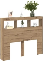 vidaXL Κεφαλάρι Ντουλάπι με LED artisan δρυς 121 x 17 x 102 εκ.