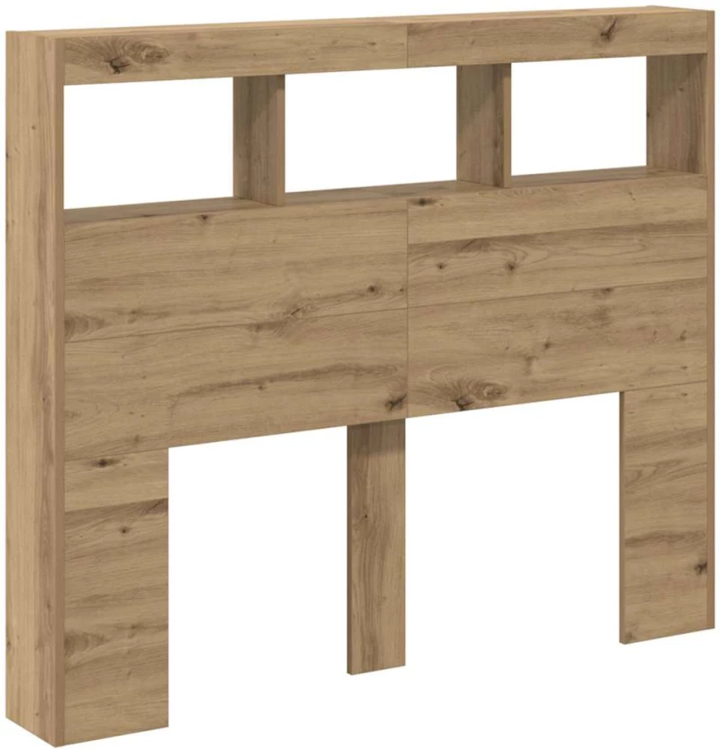vidaXL Κεφαλάρι Ντουλάπι με LED artisan δρυς 121 x 17 x 102 εκ.