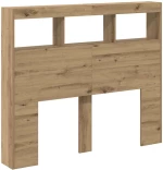 vidaXL Κεφαλάρι Ντουλάπι με LED artisan δρυς 121 x 17 x 102 εκ.