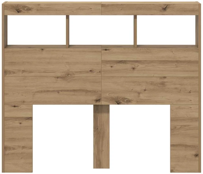 vidaXL Κεφαλάρι Ντουλάπι με LED artisan δρυς 121 x 17 x 102 εκ.