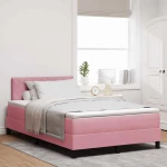 vidaXL Κρεβάτι με Ελατήρια και Στρώμα Ροζ 120 x 190 cm ύφασμα