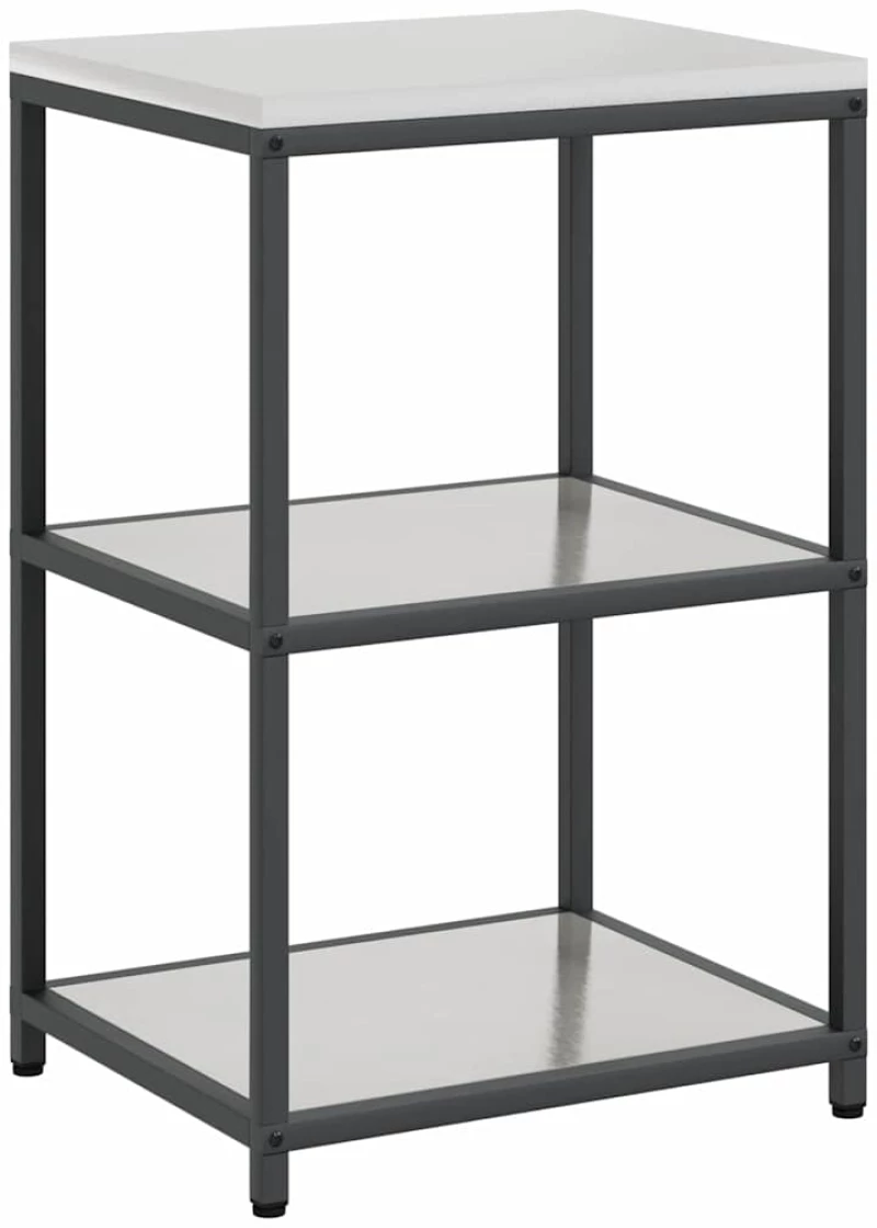 vidaXL Σετ Αποθήκευσης Κουζίνας με ράφι 2 pcs Ασημί 150 x 50 x 92 εκ.