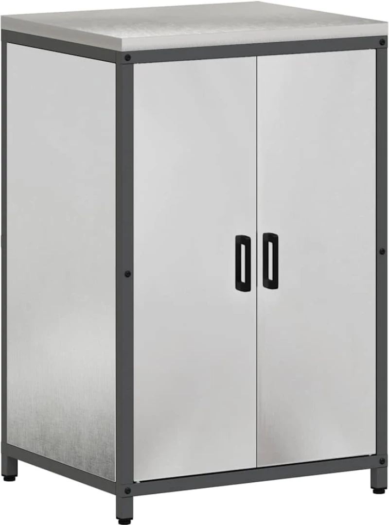 vidaXL Σετ Αποθήκευσης Κουζίνας με ράφι 2 pcs Ασημί 120 x 50 x 92 εκ.