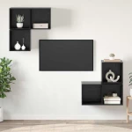 vidaXL Σετ επίπλου τηλεόρασης 4 pcs Μαύρη δρυς 37 x 37 x 72 εκ