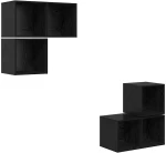 vidaXL Σετ επίπλου τηλεόρασης 4 pcs Μαύρη δρυς 37 x 37 x 72 εκ