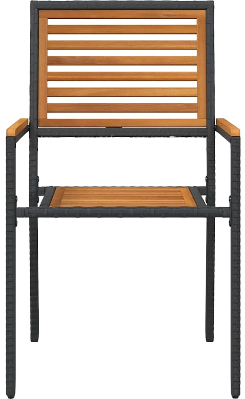 vidaXL Καρέκλες κήπου που σωριάζονται 4 pcs Καφέ και Μαύρο